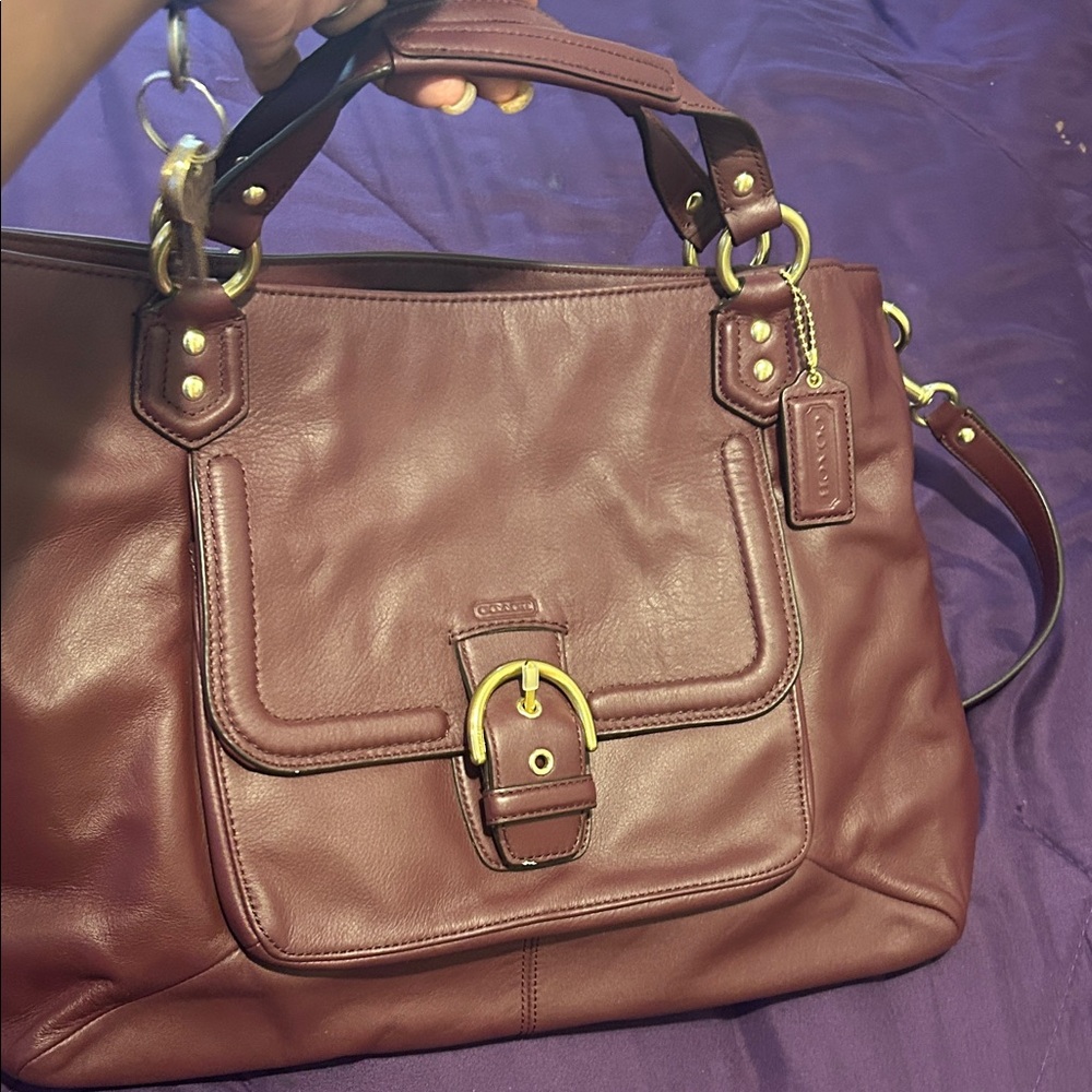 Coach Maroon Leather Satchel